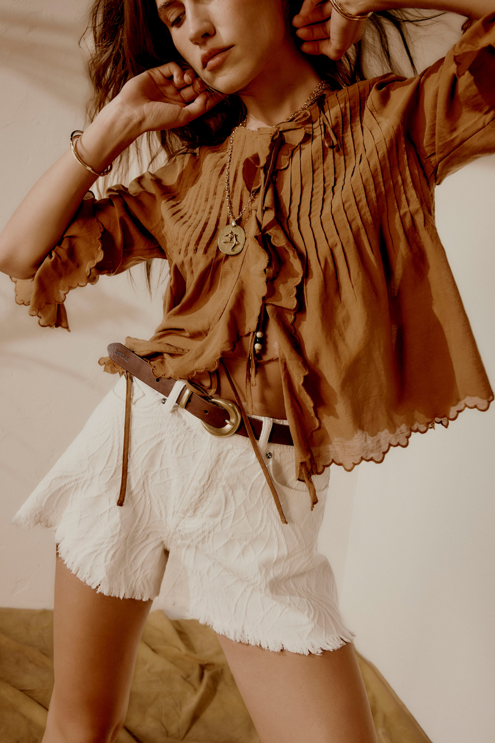 ELIARA TOP 0456 - Camicia donna regular fit marrone - secondary image