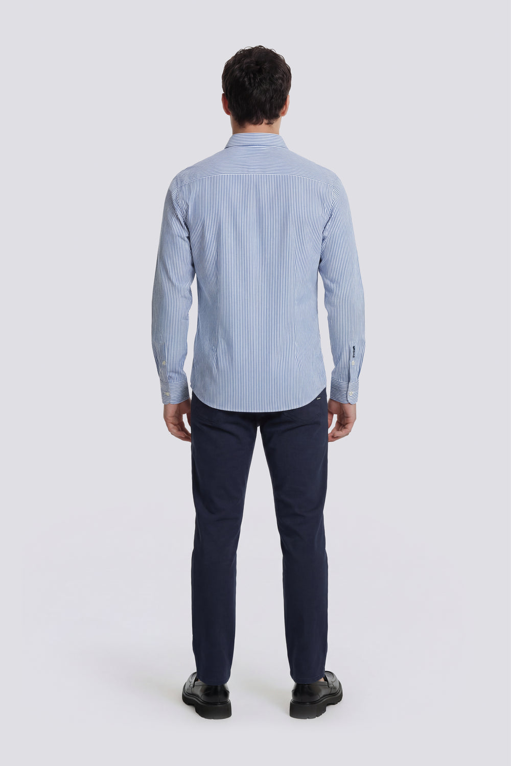 N. KIN/S ST31 - Slim fit men's light blue striped shirt - secondary image