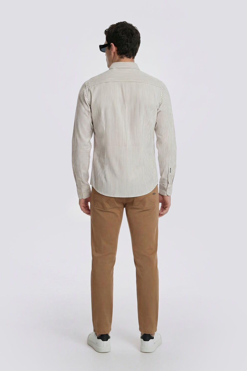N. KIN/S ST38 - Men’s slim fit white striped shirt - secondary image