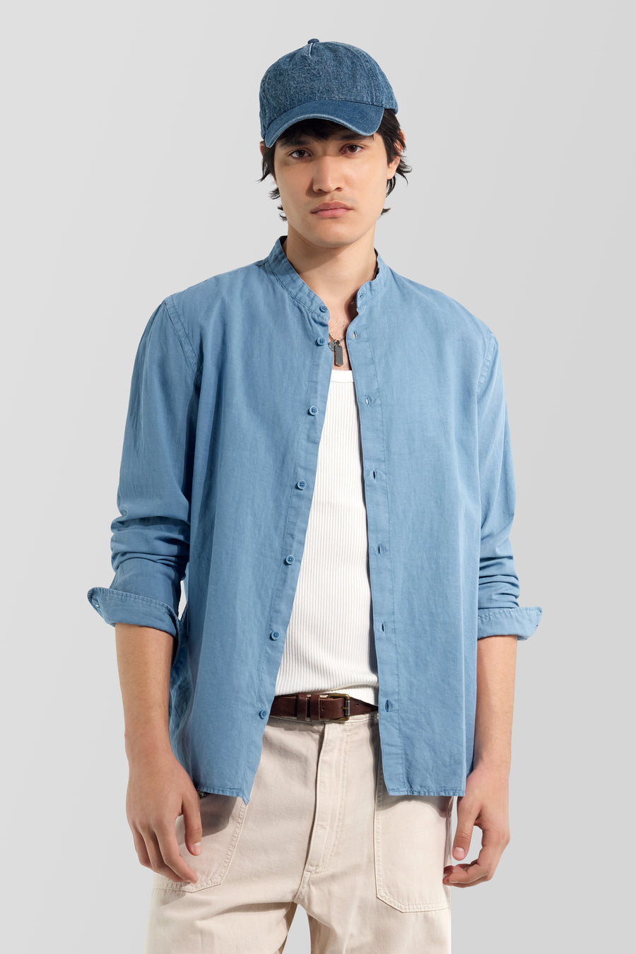 RIVIERA COR 1706 - Men's regular fit light blue shirt - main image