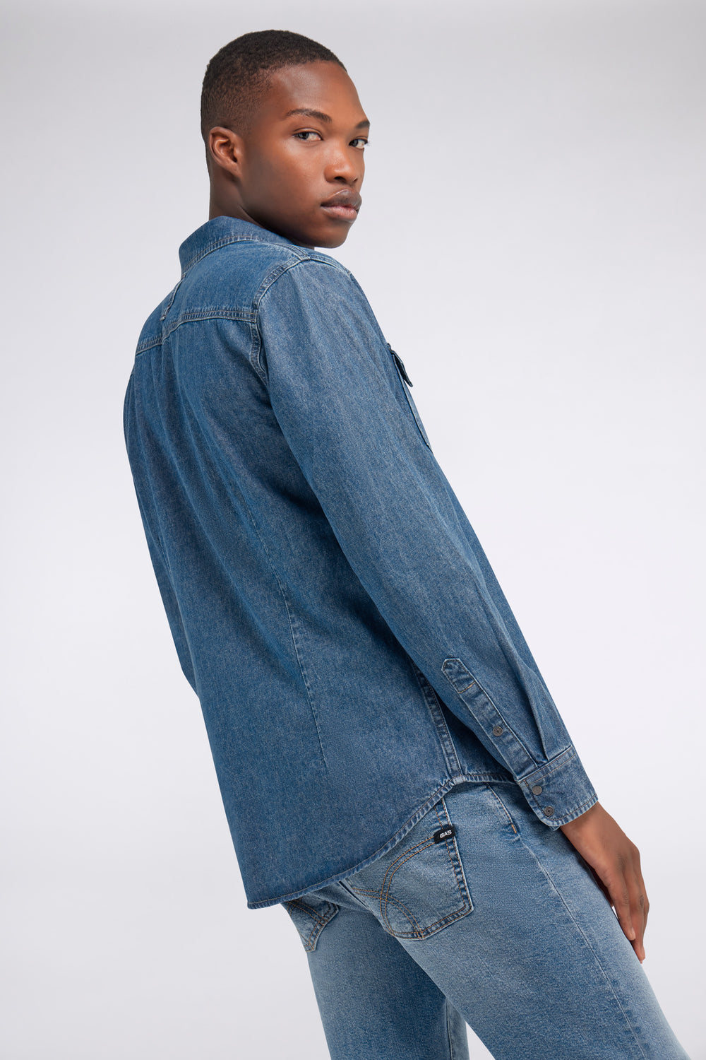 KANT NEW 13MM - Camicia uomo in denim Slim Fit - secondary image