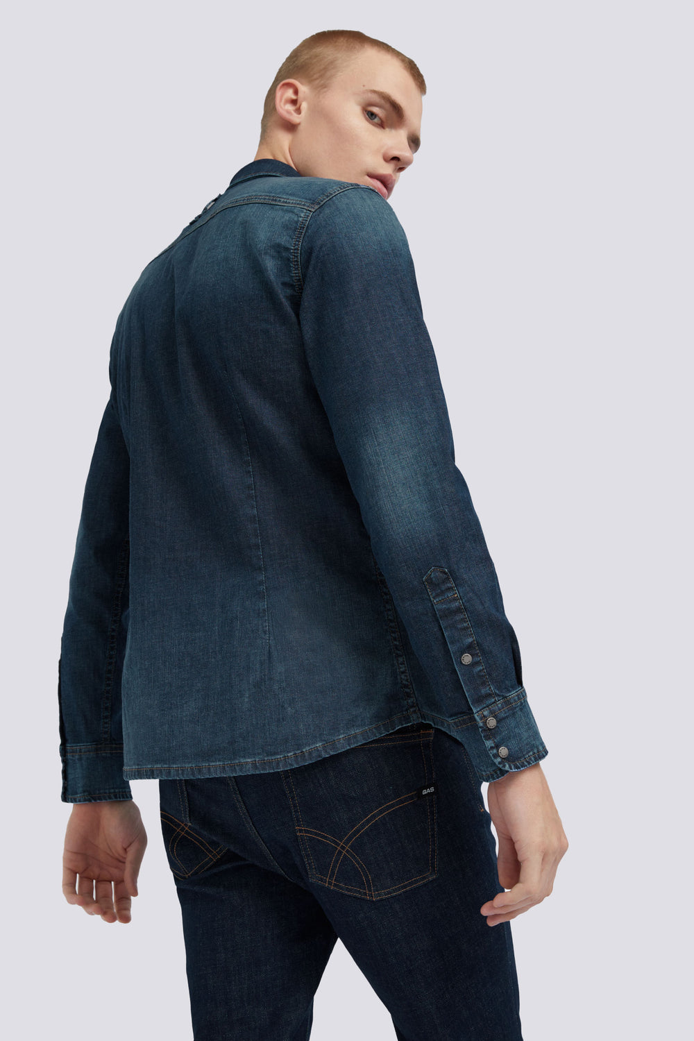 KANT NEW 09MD - Camicia uomo in denim slim fit - secondary image