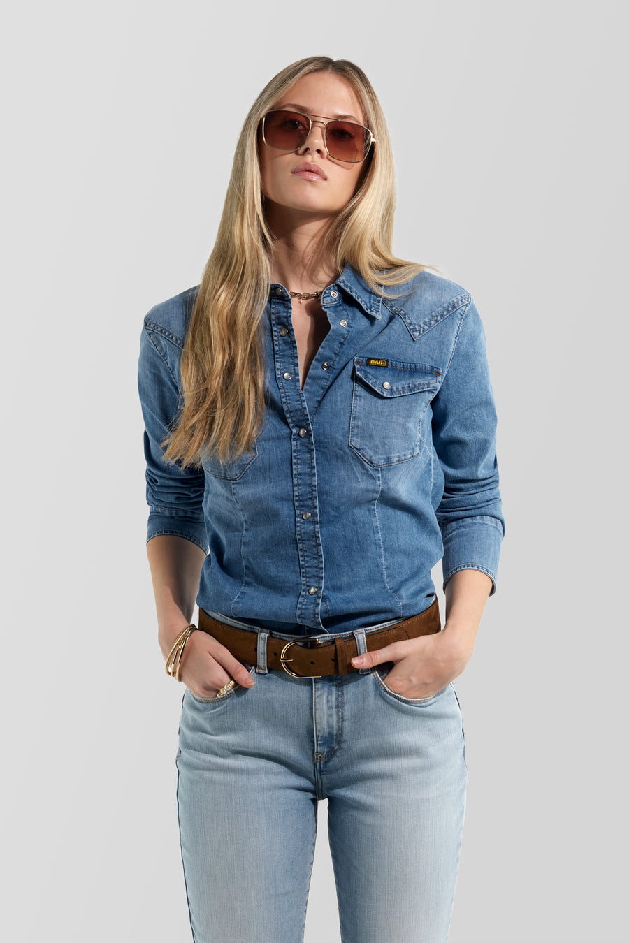 CINDY SHIRT 65ML - Women's slim fit denim shirt - main image