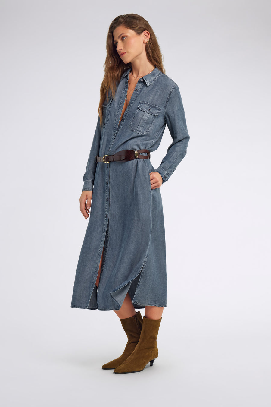 LOLA DRESS 04MM - Abito donna in denim comfort fit - main image