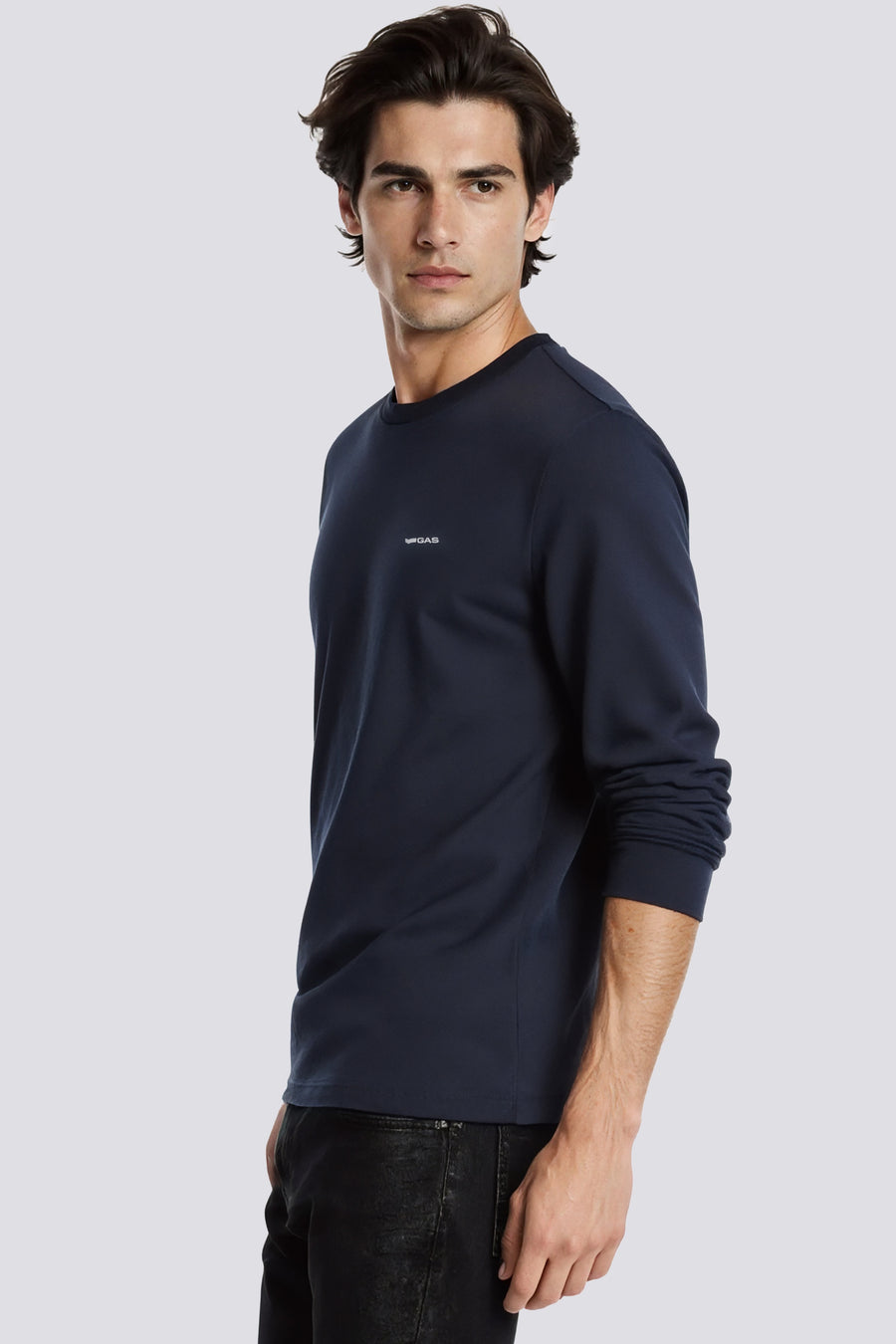 DHARIS M/L LOGO G. 4706 - Men's long sleeve regular fit T-shirt blue - main image