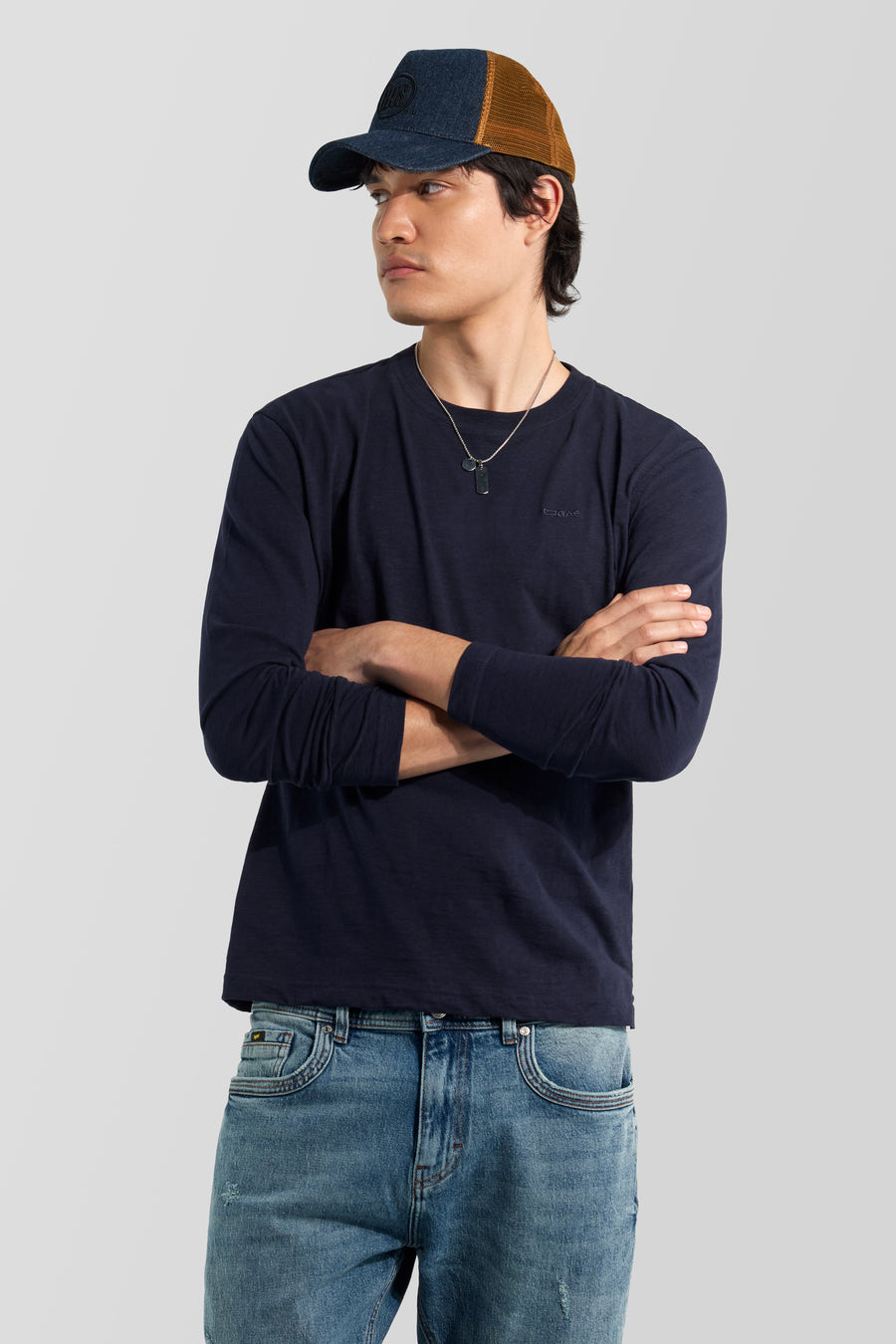 DHARIS M/L LOGO G. 4706 - Men's regular fit blue t-shirt - main image