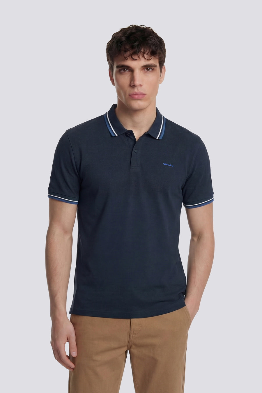 RALPH/S COLOURS 4706 - Férfi slim fit kék póló - main image