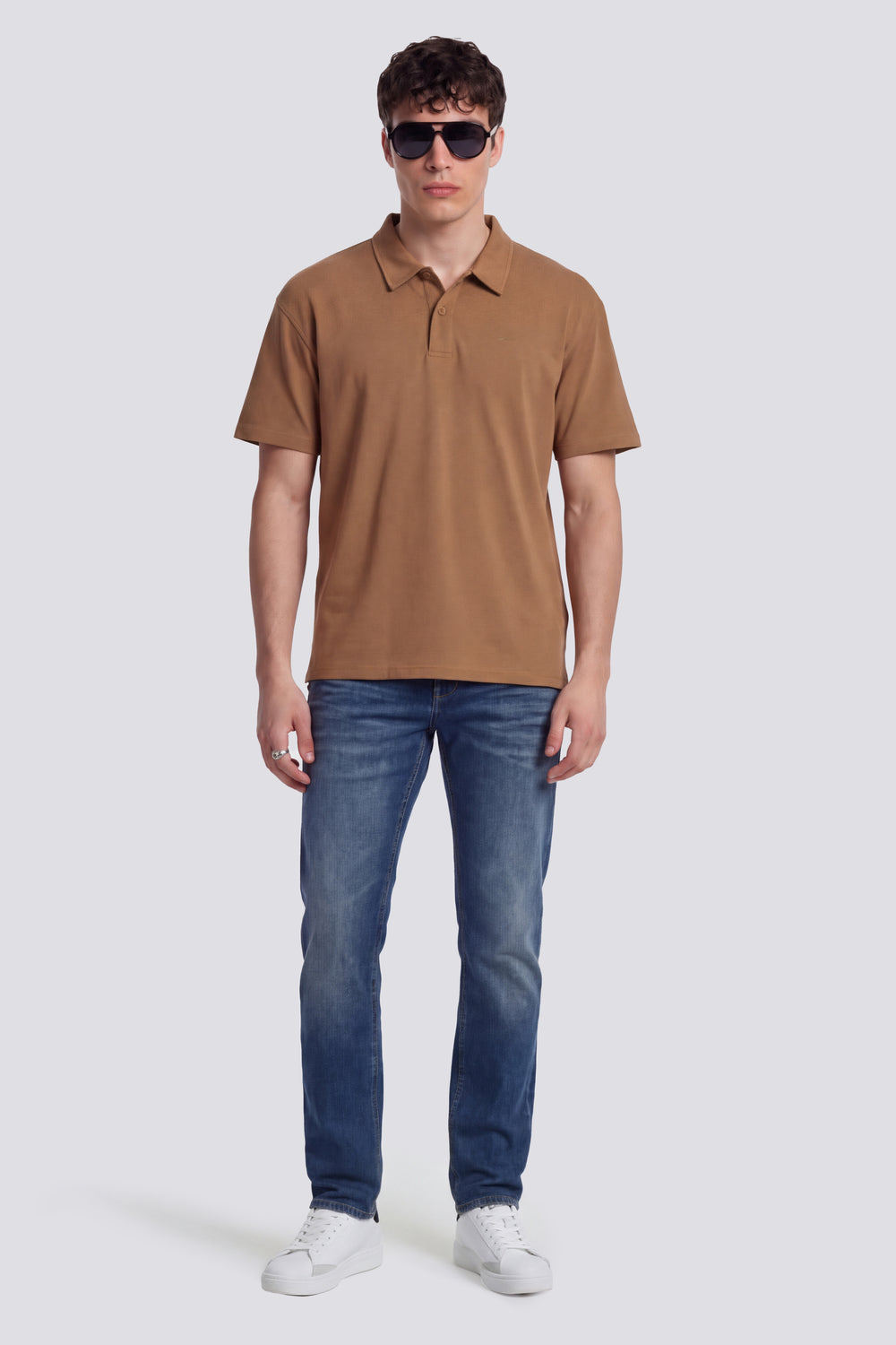 LIRTES/R TAPE 4856 - Men's brown regular fit polo - secondary image