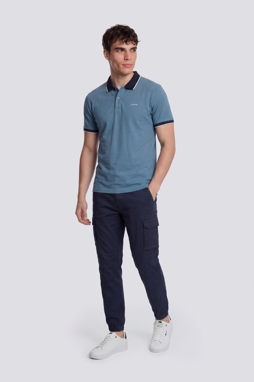 RALPH/S RIB STR. 1706 - Men's Slim Fit Polo Light Blue - secondary image