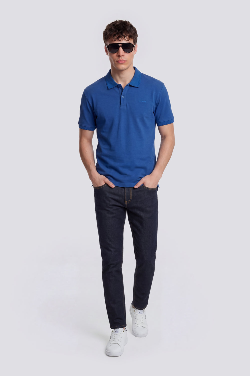RALPH/S EMB.LOGO 1721 - Men's slim fit polo in electric blue - secondary image