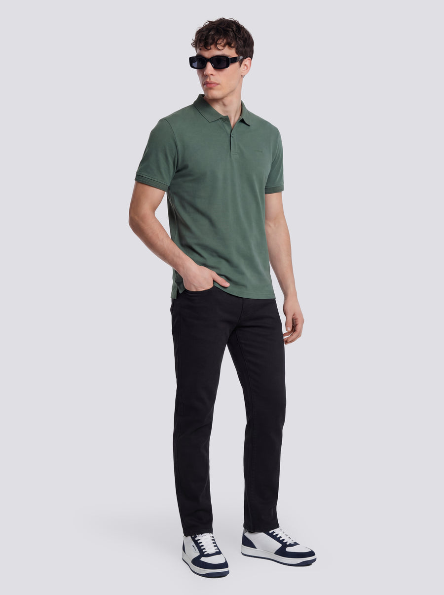 RALPH/S EMB.LOGO 3674 - Men's Slim Fit Green Polo - main image