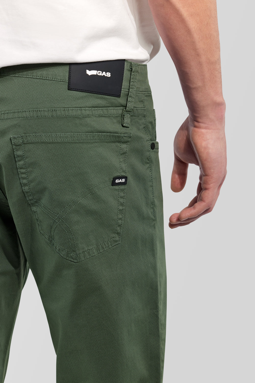 ALBERT SIMPLE REV 3674 - Men's slim fit green pants - secondary image