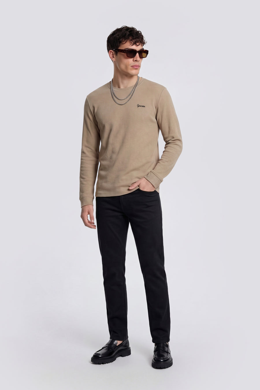 ALBERT SIMPLE REV 0200 - Men's black slim fit pants - main image