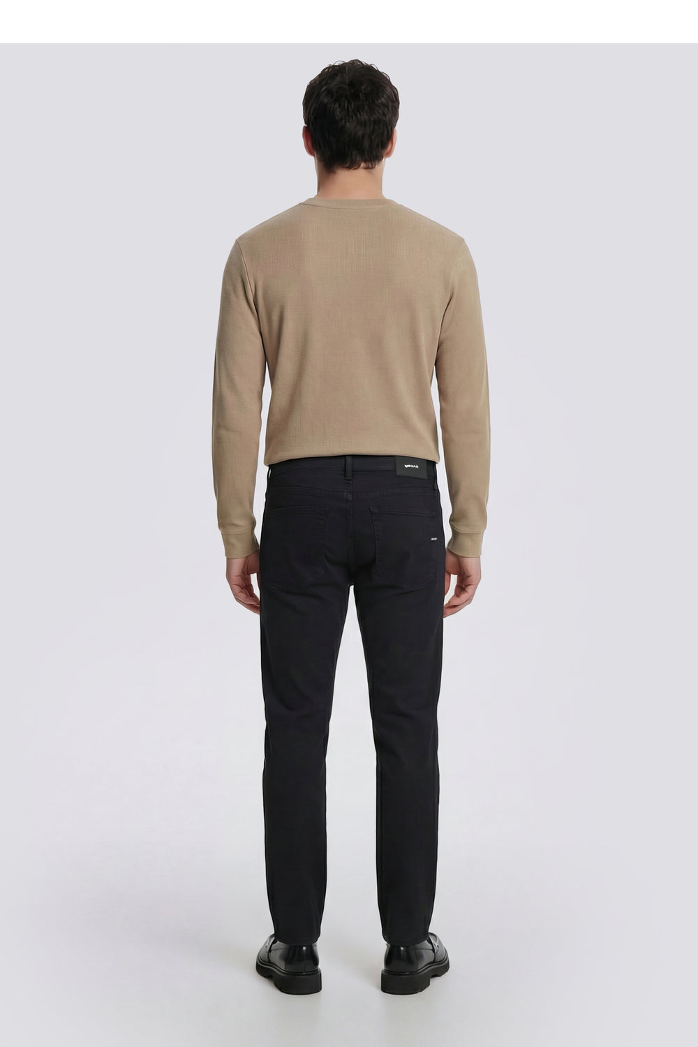 ALBERT SIMPLE REV 0200 - Men's black slim fit pants - secondary image