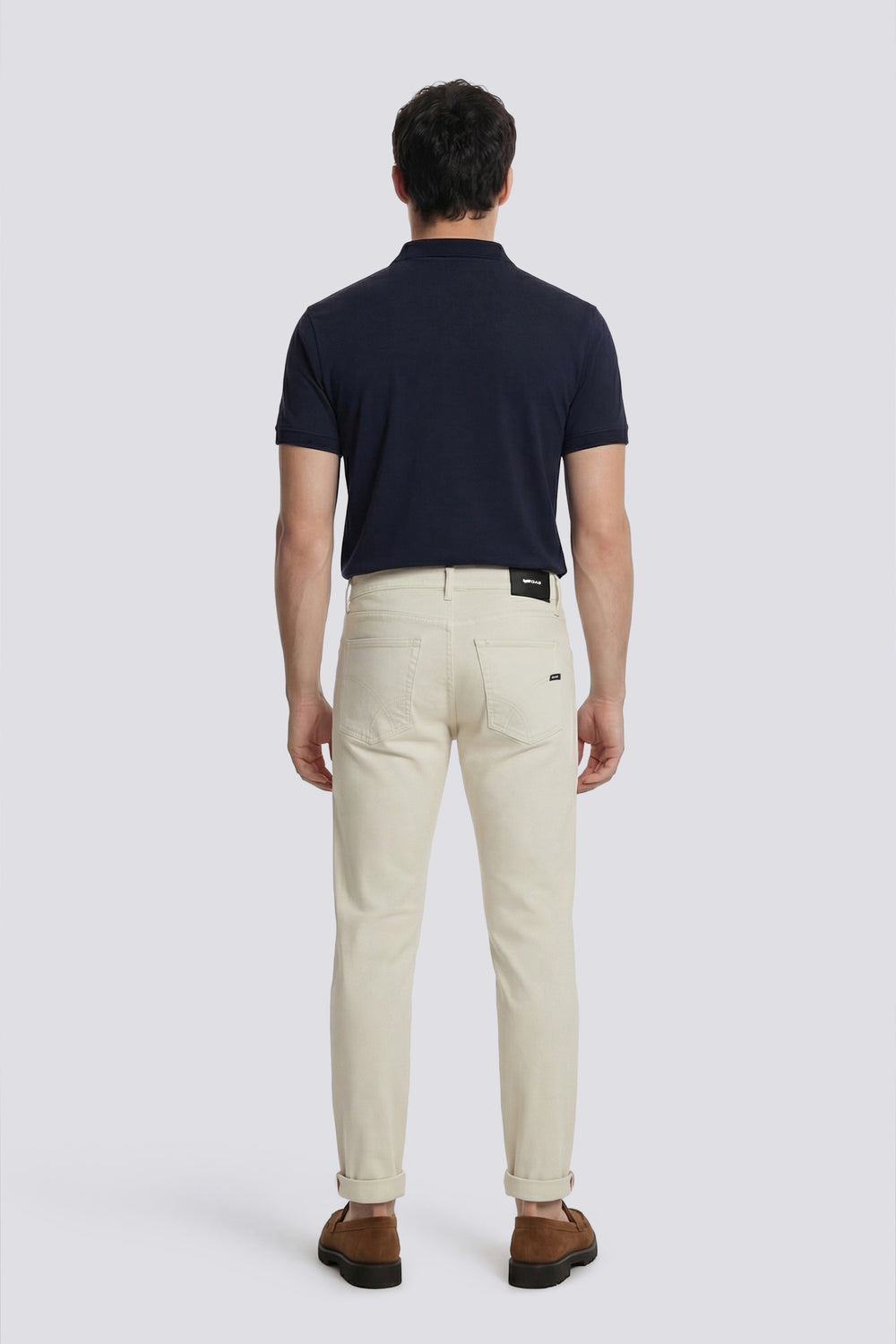 ALBERT SIMPLE REV 3006 - Men's white slim fit pants - secondary image
