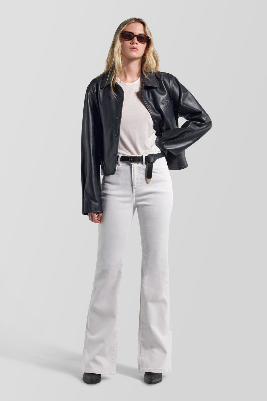 CAMILIA Z 0001 - Pantaloni donna flare fit bianchi - main image