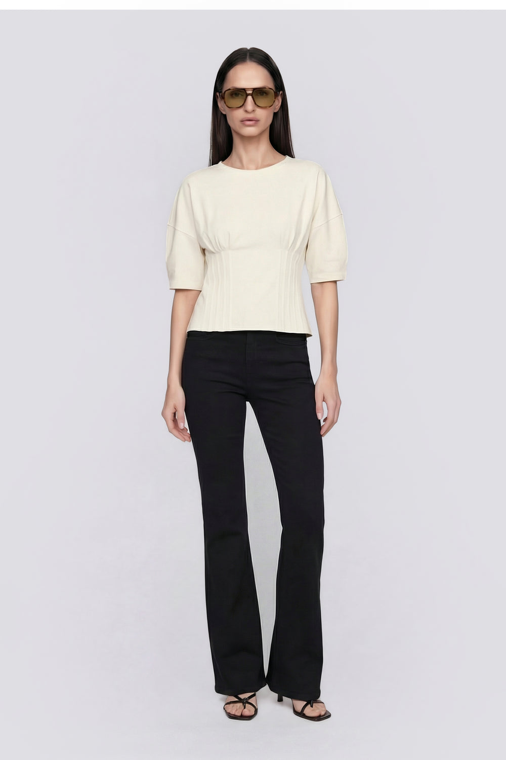 CAMILIA Z 0200 - Women's black flare fit pants - secondary image