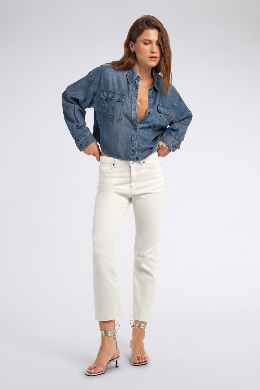 STAR CROP FLARE 00CW - Jeans donna skinny fit bianco - main image