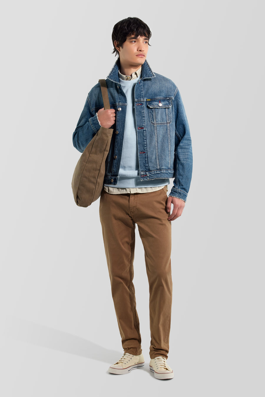 ALEX CHINO 4856 - Pantaloni chino uomo slim fit marroni - main image