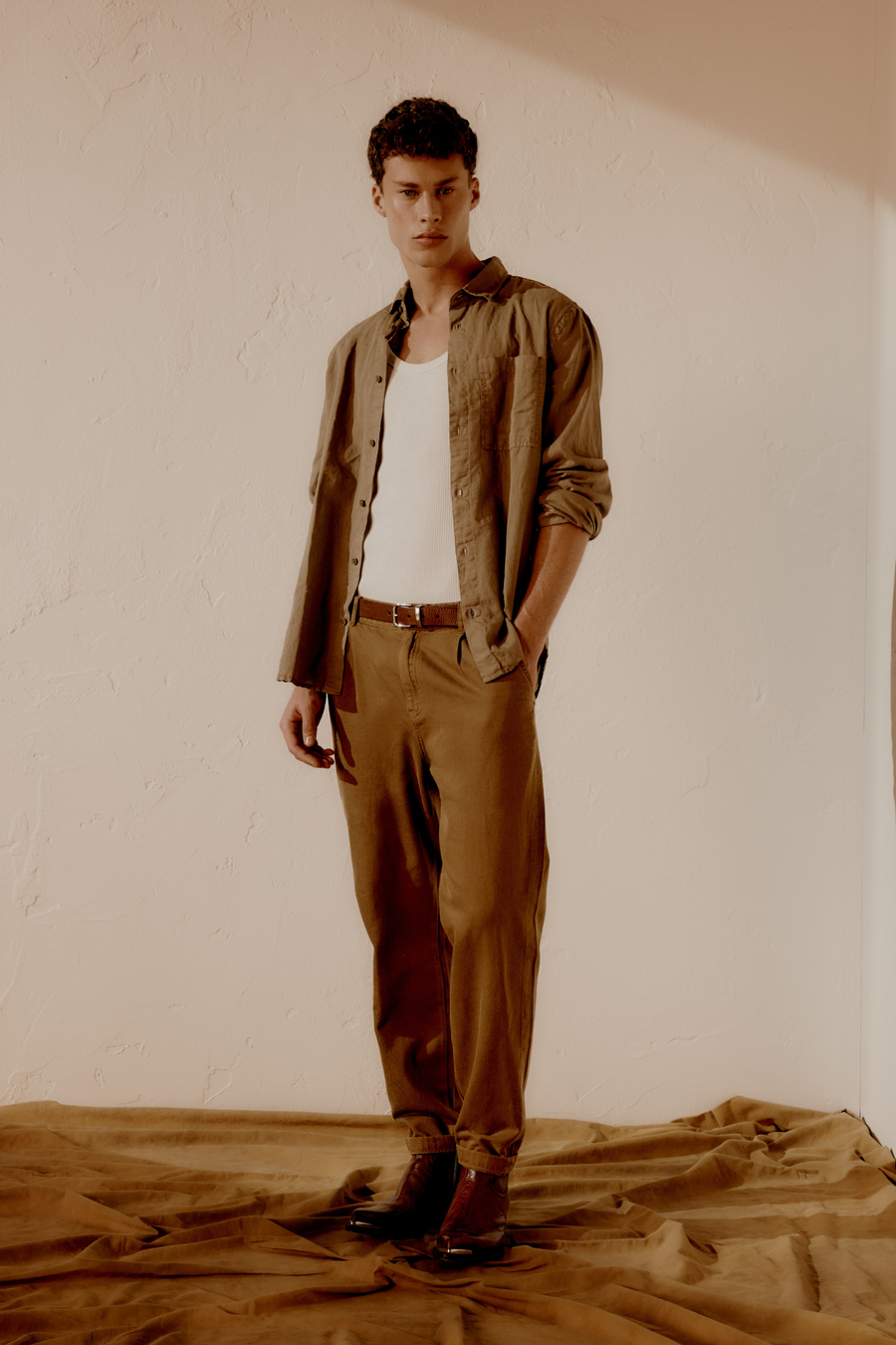 NEW COSME PANT REV 4856 - Pantaloni chino uomo regular fit marroni - main image