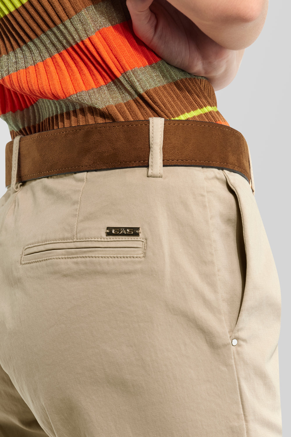 ZAIRA PANT 4846 - Pantaloni chino donna regular fit beige - secondary image