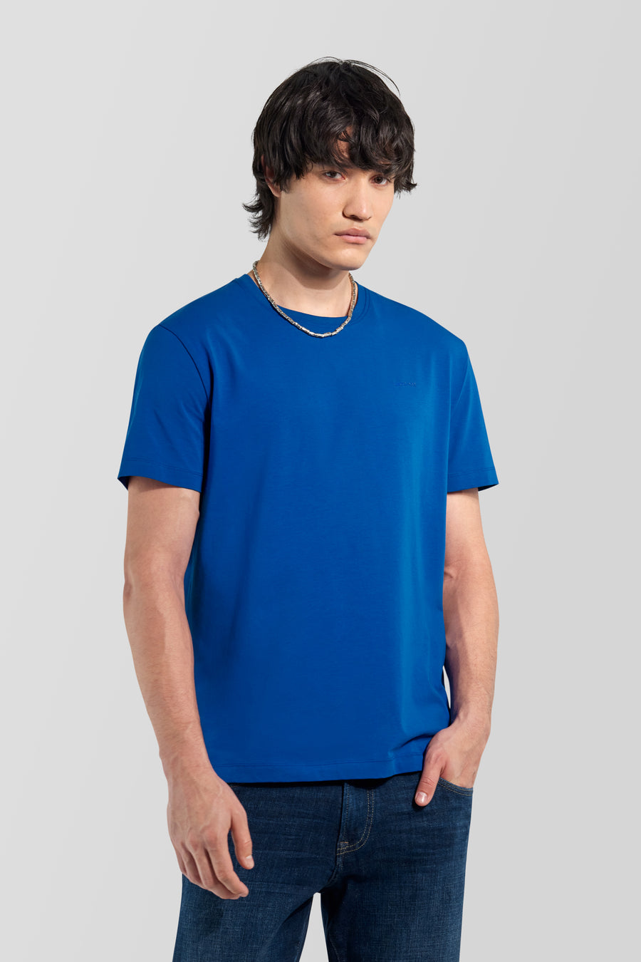 SCUBA/S STR.LOGO G. 1721 - Men's slim fit electric blue t-shirt - main image