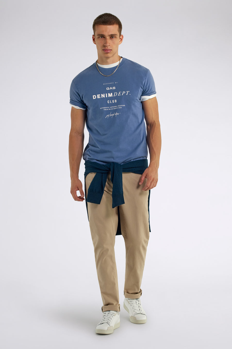 DHARIS "DENIM DEPT" 4709 - T-shirt homme regular fit bleu ciel - main image