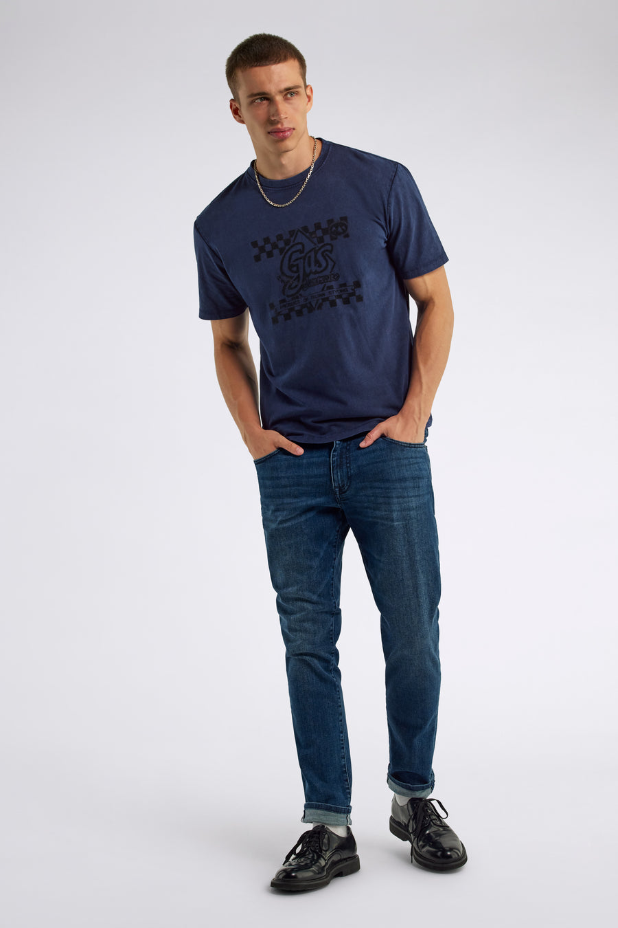 DHARIS"ITAL.STYLING" 4706 - Men's Regular Blue T-shirt - main image