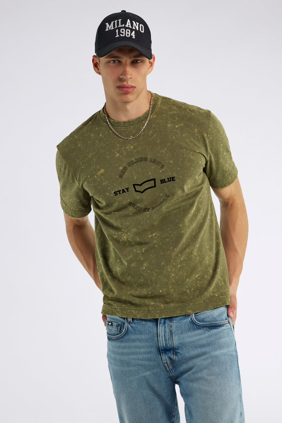 DHARIS M/C"S .BLUE" 3649 - T-shirt uomo Regular Fit verde - main image