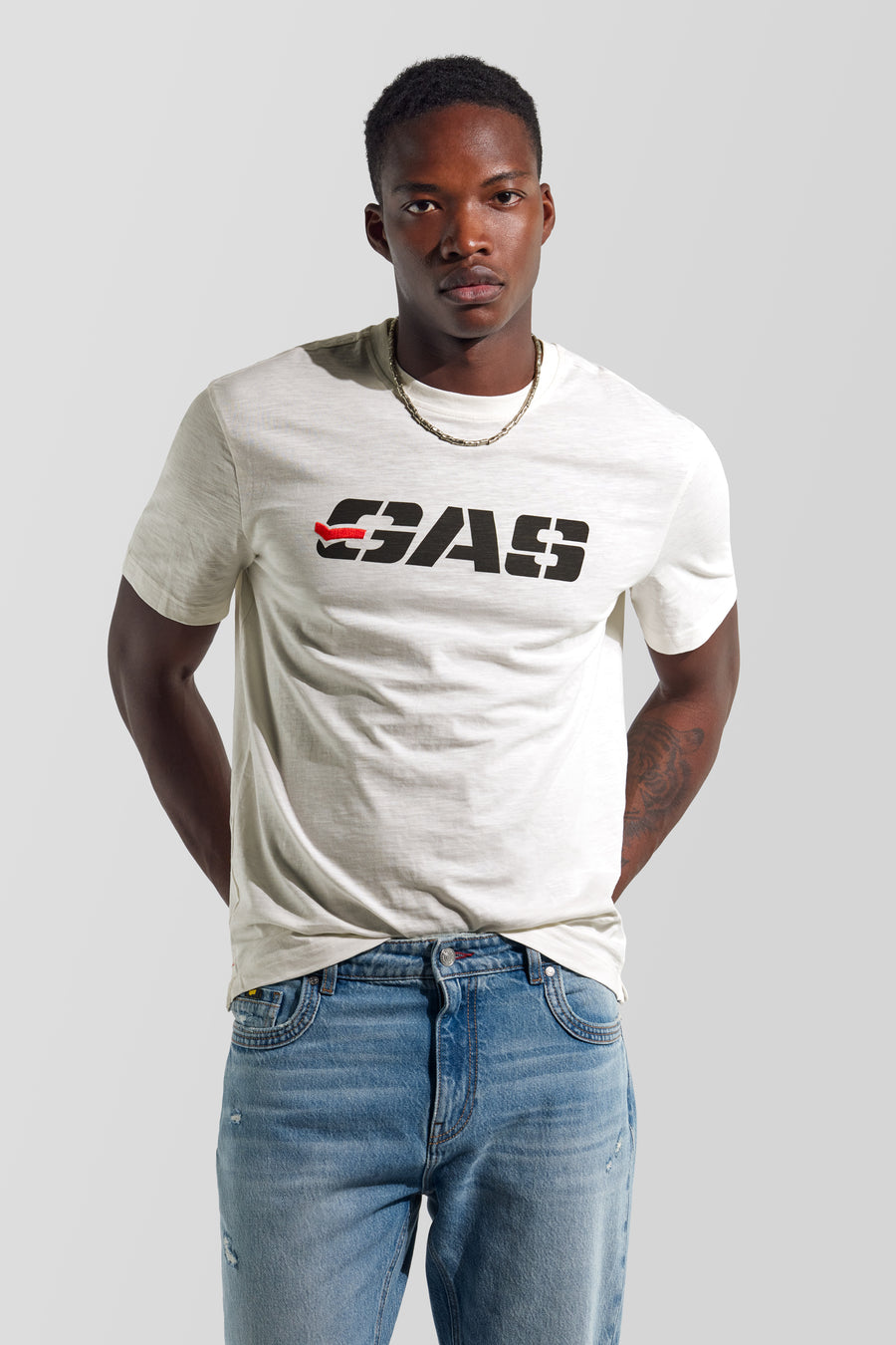 DHARIS M/C HER.LOGO 1029 - T-shirt uomo regular fit bianca - main image