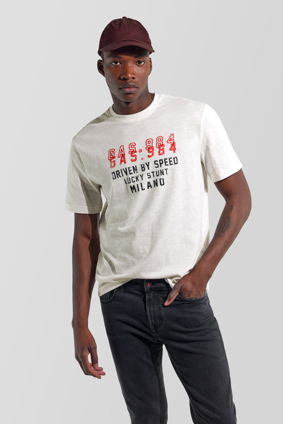 DHARIS M/C"DRIVEN" 1029 - T-shirt uomo regular fit bianca - main image