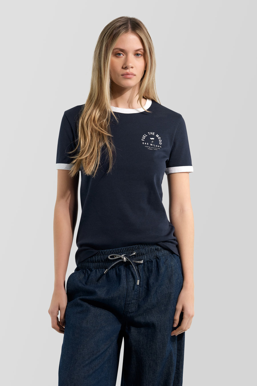 TELLY"GAS MILANO" 4706 - T-shirt donna slim fit blu - main image