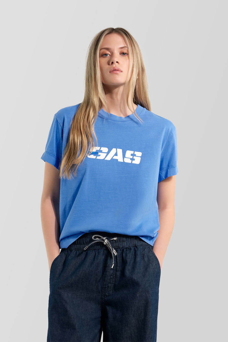 BALM"GAS HER." 4712 - T-shirt donna regular fit azzurra - main image
