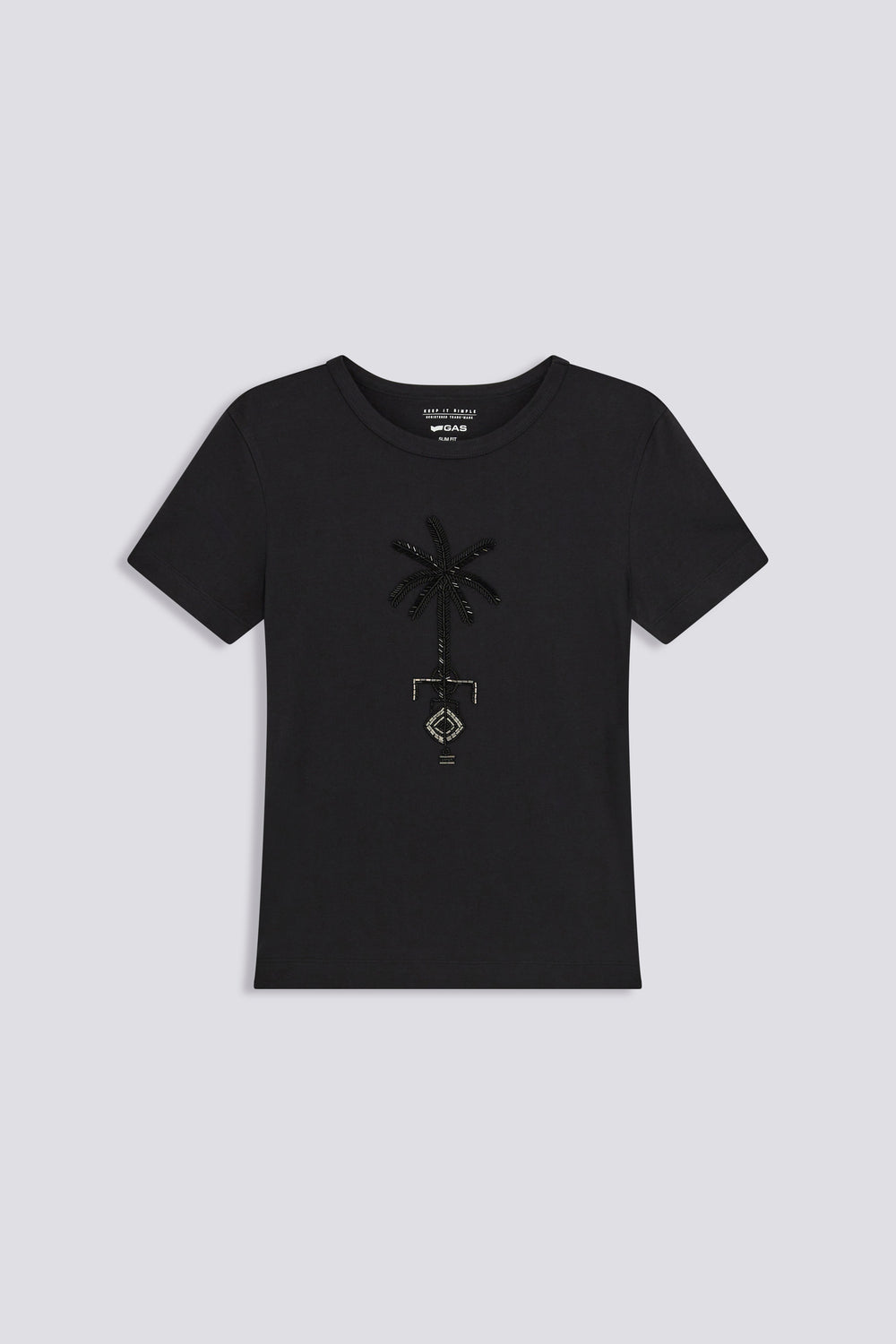 TELLY PALM 0200 - T-shirt donna slim fit nera - secondary image