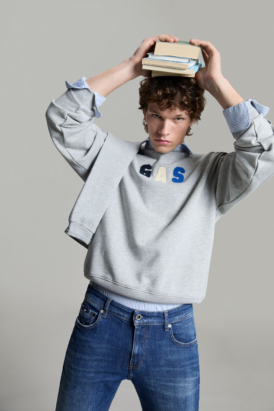 WOLLYE  CUT 2923 - Felpa uomo Comfort Fit grigia - main image