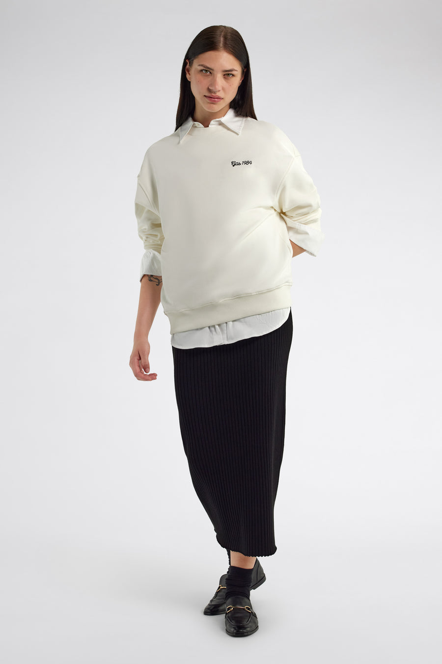 JIAYDA "CLUB" 1029 - Women's White Comfort Fit Sweatshirt - main image