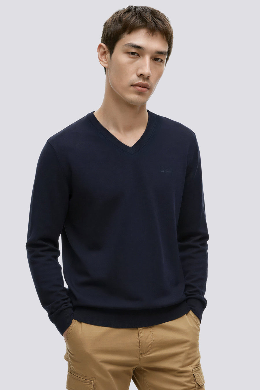 ARLO V NECK 4706 - Maglia uomo Slim Fit blu - main image