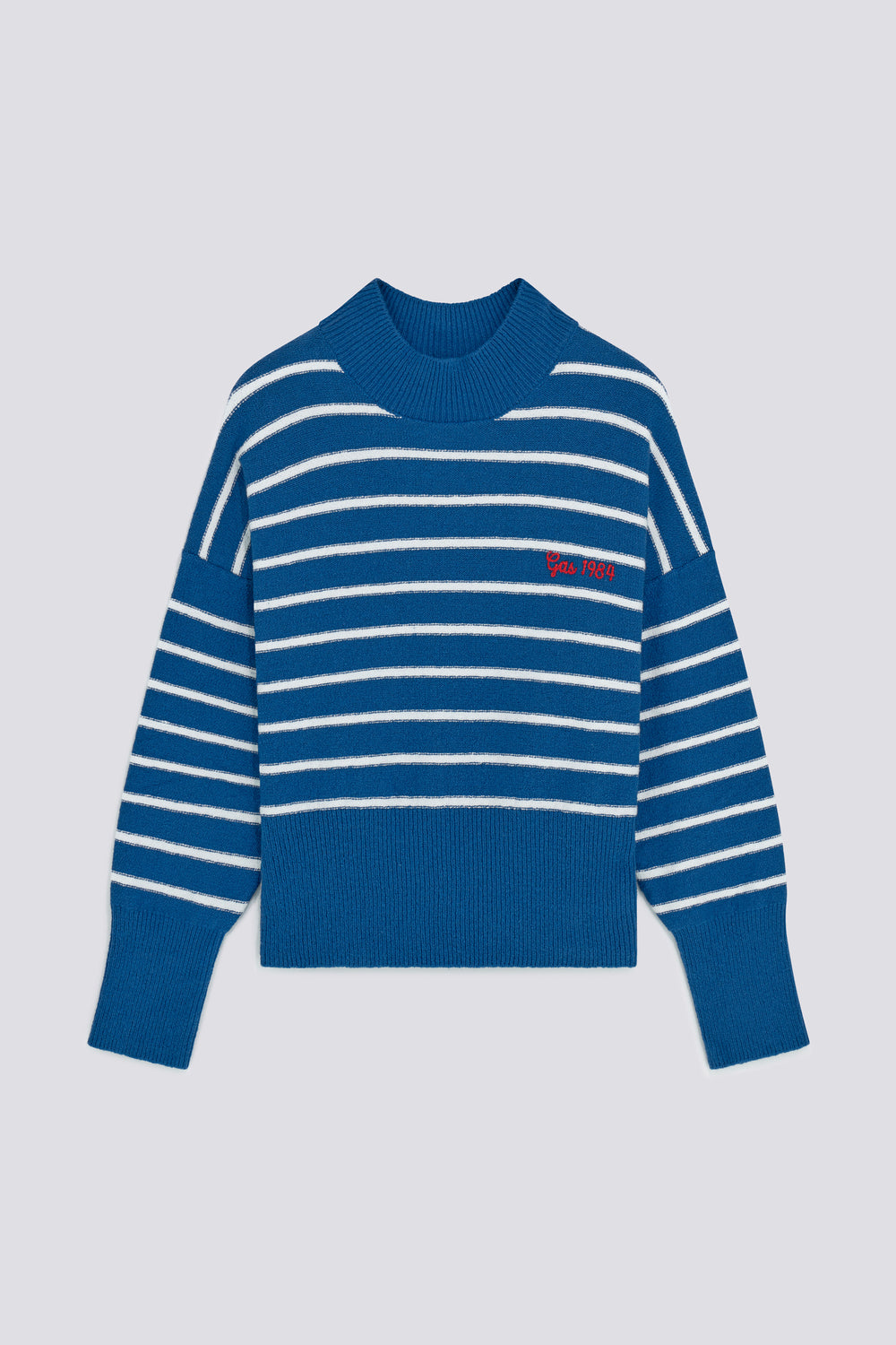 LEONOR ST28 - Women's oversized sweater blue/white - secondary image