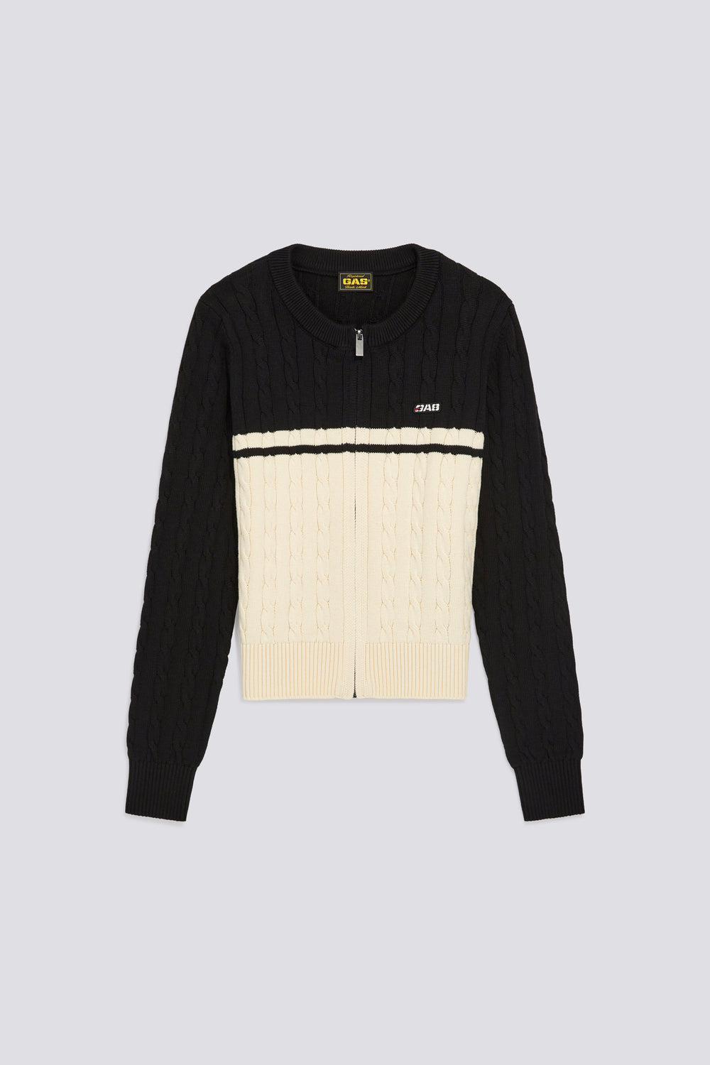 CLOE OPEN 1033 - Women's slim-fit zip sweater, white/black - secondary image